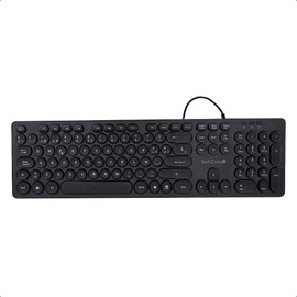 TECHZONE Teclado Alámbrico Black Colors, 105 Teclas, Distribución QWERTY                                                                              