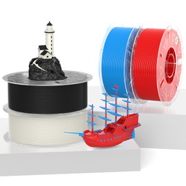 Creality Hyper PLA RFID Filament, 1KGx4 3D Printer Material 1.75mm with RFID Tags for CFS-Creality Filament System Auto Identification, 30-600mm/s High-Speed Printing Material(White+Black+Red+Blue)