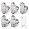 Bwintech 5 Pcs 10mm 3 Way Tee Push to Connect