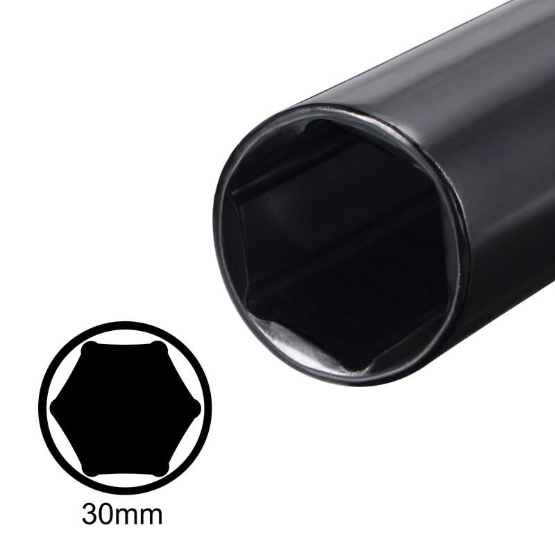 sourcing map 1/2 Inch 30 mm Impact Socket Heat Treated