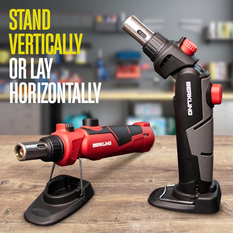 Berkling BSG-2000 Cordless Butane Soldering Torch Kit, 5-Way Adjustable Head,