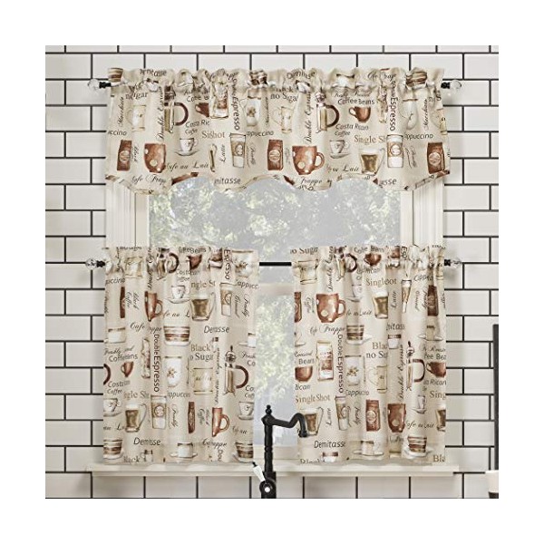 No. 918 Bristol Coffee Shop Semi-Sheer Rod Pocket Kitchen Curtain