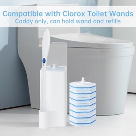 Holder for Clorox Toilet Wand, Compatible with Clorox Toilet Wand Holder only, White & Gray