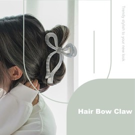 xipixiao 2 Pcs Big Hair Claw Clips Elegant Bow Hair Claw Clips Stylish Large Hair Clips for Thin and Thick Hair Nonslip Strong Hold for Women and Girls Hair Holiday Gift for Teen Girls Chic Hair Styling Accessories