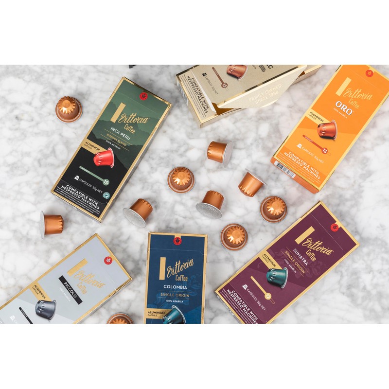 Vittoria Coffee 100% Arabica Italian Nespresso Compatible Aluminium Capsules 52