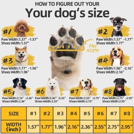 Hcpet Dog Shoes, Dog Boots for Small Dogs, Waterproof Dog Booties Paw Protector for Winter Snowy Day, Summer Hot Pavement, Outdoor Walking, Indoor Hardfloors Anti Slip Sole Black Size 3