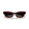 Coach Women's HC8420U Universal Fit Rectangular Sunglasses, Transparent Deep Red/Grey