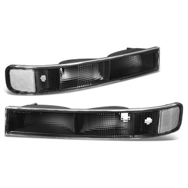 DNA MOTORING BL-CEGS03-BK-CL1 Pair of OE Style Front Bumper Parking/Turn Signal Lights Compatible with 03-14 Express Savana 1500/03-23 Express Savana 2500 3500, Black/Clear