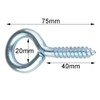 fiXte® 2 x Heavy Duty 75mm Screw Eye Bolt Lag