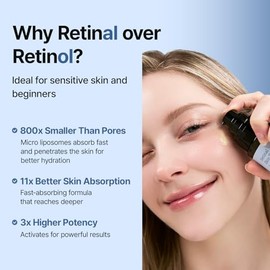MEDITHERAPY Retinal Skin Booster Serum - Retinaldehído no irritante para principiantes para cara y cuerpo - Minimizador de poros de retinol antienveje