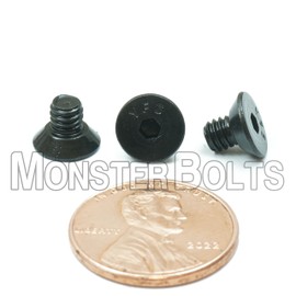 MonsterBolts - #8-32 x 1/4" Flat Head Socket Cap Screws, ASTM F8356, Alloy Steel, Black Oxide, 50 Pack