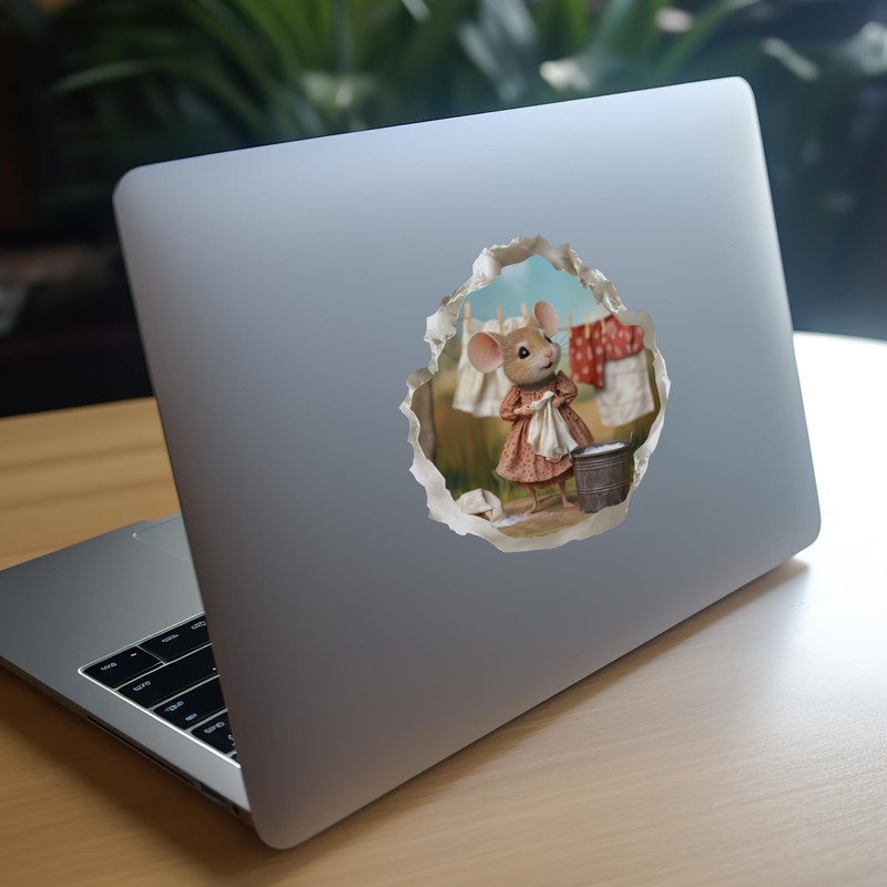 Laundry Mouse - Mouse Hole Wall Sticker