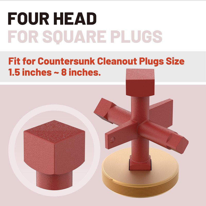 Ximoon 6 Way Cleanout Plug Wrench Replacement for Pasco J40042