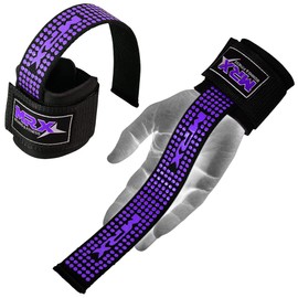 MRX Lifting Strap for Weightlifting Deadlift Straps for Powerlifting with Wrist Wrap Support for Strength Training Bodybuilding Wrist Straps for Weight Lifting|Black/Purple