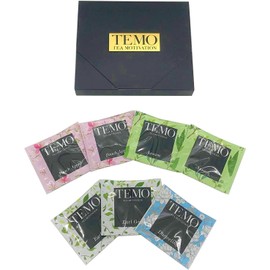 TEA MOTIVATION PREMIUM Tea Gift Tea Bags, 4 Types Assorted, 7 Packs, Earl Grey, Darjeeling, Assam, Momo Apples, Gift Wrapped