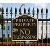 Private Property No Trespassing Sign, CCTV IP Camera Video Surveillance