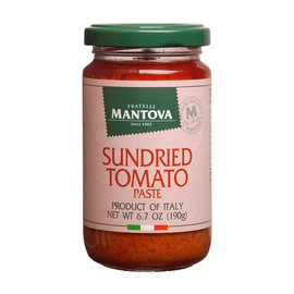 Mantova Italian Sundried Tomato Spread Paste - Bold & Savory Flavor, Perfect for Bruschetta, Sandwiches & Appetizers – 100% Natural Ingredients, 6.5oz, (Pack of 4)