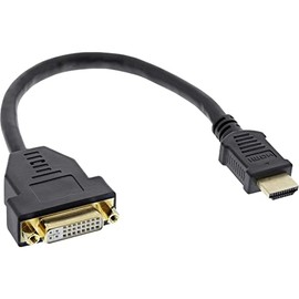 InLine® 17670I HDMI Male to DVI Female Cable (0.2 m)