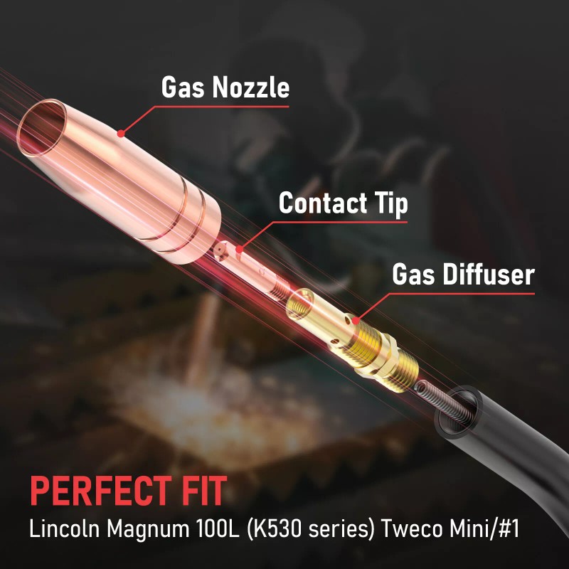 YESWELDER MIG welding gun accessory kit tip-nozzle-dif