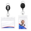 LimCryspp 2 Pack Horizontal Retractable Badge Holder with Clip, ID