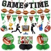 20Pcs Football Party Decorations - Banner, Hanging Swirl, Honeycomb