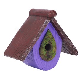 Bird House Garden Tree Decoration Hummingbird Synthetic Resin House Craft Pendant Artware Purple
