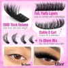 Yawamica Fluffy Lash Clusters Thick 200D Volume Eyelash Clusters 14-20mm
