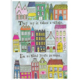Curly Girl Friendship Card- They say it Takes a Village