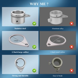 Loretoy 2 Pack Aluminum Alloy Flag Pole Rings, 360 Degree Rotating Flagpole Flag Mounting Rings Spinning Flag Pole Kit with Carabiner for 0.75-1.00 Inch Diameter Flagpole (Φ 1 inch, Silver)