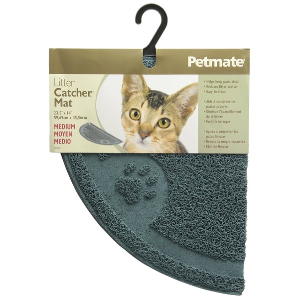 Petmate Litter Catcher Mat, 1/2 Circle, Waterfall Blue