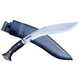Gorkha Kukri Knife With Leather Cover – Full Tang Cold Carbon Stainless Steel Blade, 17 IN Tactical Machete (Horn Handle) – Includes 2 Small Knives – Perfect for Outdoor, Hiking, Survival & Adventure