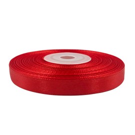 Solid Color Double Faced Red Satin Ribbon 3/8" X 25 Yards, Ribbons Perfect for Christmas Gift Wrapping, Crafts, Wedding Decor, Bows Bouquet