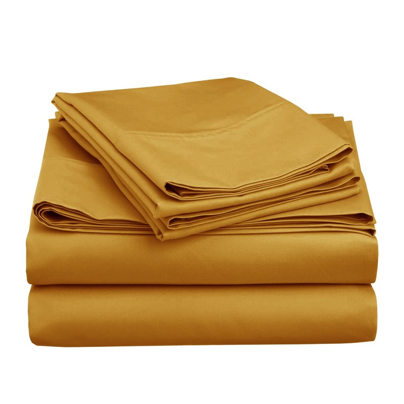 MOONLIGHT20015 Single Duvet Cover - Ochre Solid Soft Single Bedding