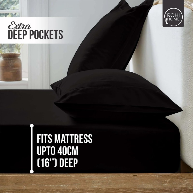 Rohi Anti Allergy, 16" Extra Deep Fitted Sheet King –