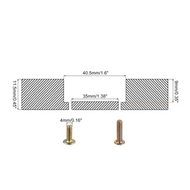 sourcing map Flush Pull Ring Handle 40.5x11mm, Plane Drawer Door Pull, Bronze Tone