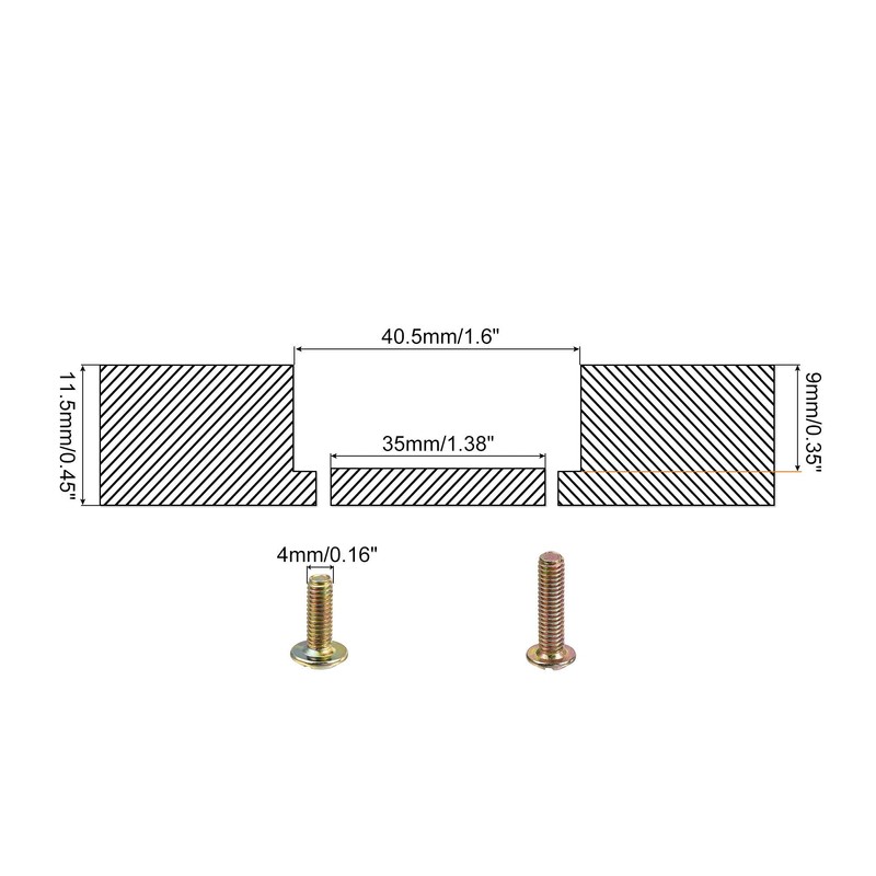 sourcing map Flush Pull Ring Handle 40.5x11mm, Plane Drawer Door