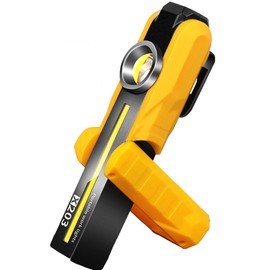 Rechargeable Work Light, Compact Rechargeable Flashlight, with 3 Modes, COB Work Light, Magnetic Base and Pocket Clip, for Car Repairing, Camping, Hiking, Emergency (Yellow)