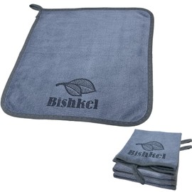 Bishkel Microfiber Cloth Towel, Car Wash, Cleaning Cloth, Water Absorption, Cleaning (3, Blue Gray, 11.8 x 11.8 inches (30 x 30 cm)