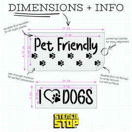 Stencil Stop Dog Lovers Stencil Set | Reusable Dog Paw Print Stencils for Painting on Wood, Walls, Fabric, Rocks & DIY Crafts | Durable 14 Mil Mylar Plastic | Multiple Sizes for Creative Projects