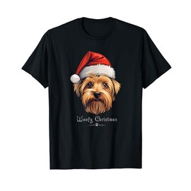 Silky Terrier Dog Funny Woofy Christmas Simple Design T-Shirt