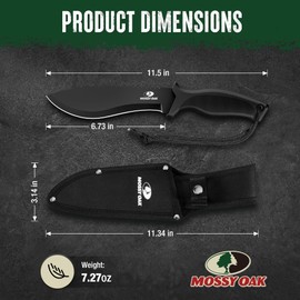 Mossy Oak 11.5'' Machete for Yard Work, Survival Kukri Machete Knife with Sheath, EDC Gear, Ergonomic Anti-Slip Handle, Stainless Steel Machetes for Cutting Trees, Gardening, Bushcraft and Hunting