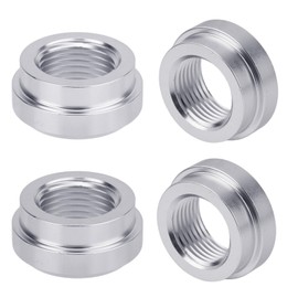 4pcs Female Weld Bung, Aluminum 3/8" NPT Female Threaded Stepped Weld on Bung Weldable Fitting for Fuel Tank Intake Manifold Overflow Tank