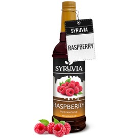 Syruvia Raspberry Syrup, Flavored Syrup for Drinks, Cocktails, Lemonades, Iced Teas, and Desserts – 25.4 fl oz