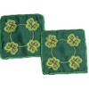 Celtic Glass Designs Pair of Coasters in an Emerald Irish Shamrock Design.
