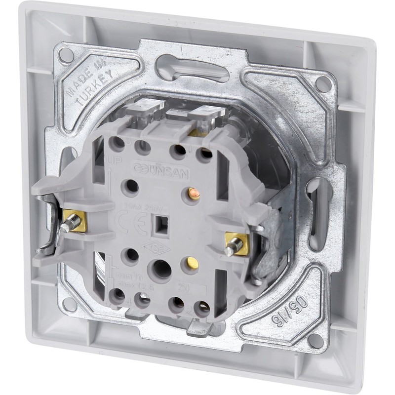 Flush-mounted button, light symbol, plug-in terminal, all-in-one, G1 series, pure