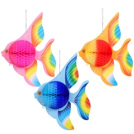 Toyvian Hanging Decor 6pcs Party Supplies Hanging Tissue Fish Nativity Ornaments Decorative Tropical Fish Ocean Themed Decor Fish Honeycomb Hanging Fish Paper Fish Small and Fresh Paper
