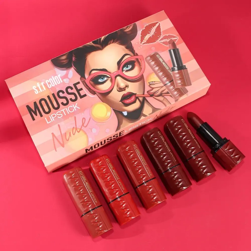 Set De 6 Lápices Labiales, Textura Mate Y Sedosa, De
