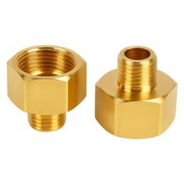 2 PCS Gasherd Übergang Adapter 1/2" R auf 1/4" lks inkl. Dichtung für Gasschlauch, Robuster Messingadapter für Gasherd, Kochfeld und Grill, Qualität, einfache Installation, langlebig