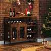 X-cosrack Wine Bar Rack Cabinet with Detachable Wine Rack, Coffee
