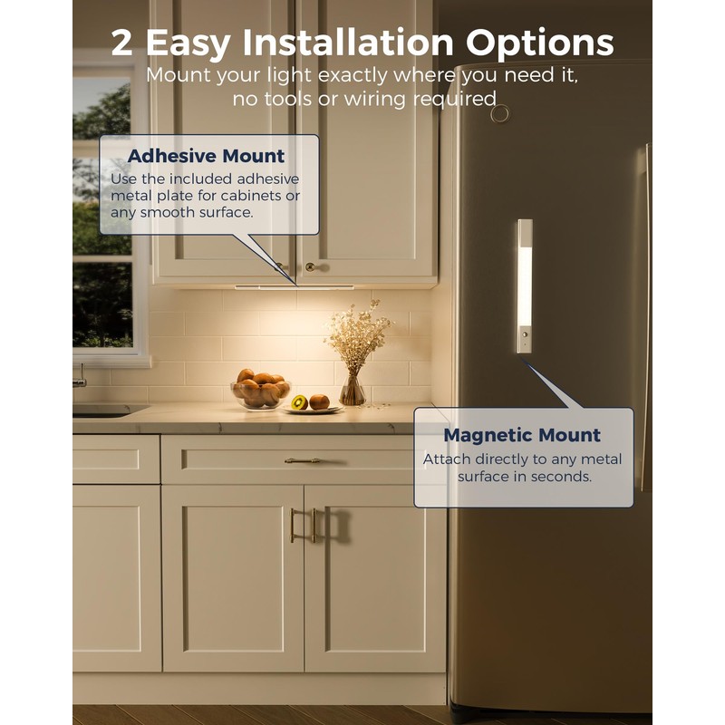 EZVALO Under Cabinet Lighting with Charging Station, 6 × 2000mAh